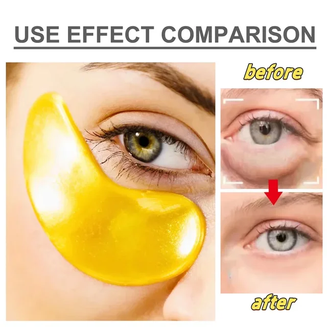 24k Gold Eye Mask Hyaluronic Acid Eye Patch Removal Dark Circles Eye Bags Fishtail Lines Collagen Eye Patch Korean Facial Care 4