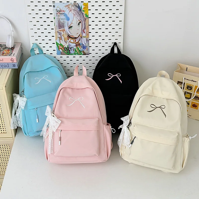 Large Capacity Student Backpack 2025 New Butterfly Knot Design Double Shoulder Bag for Short Trips And High School Computer Bag 1