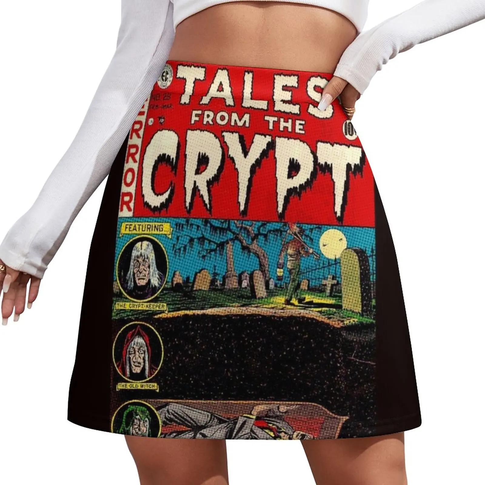 Fear of Being Buried Alive comic book cover Horror Comics Mini Skirt rave outfits for women kpop korean style skirt flyingbee horror killer lanyard credit card id holder student travel bank bus business card cover badge helloween gifts x1439