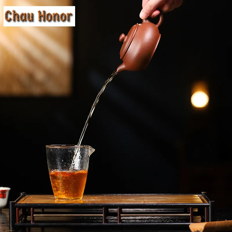 180ml Vintage Yixing Purple Clay Teapots Famous Handmade Ming Stove Pot Raw Ore Mud Tea Infuser Kettle Chinese Zisha Tea Set