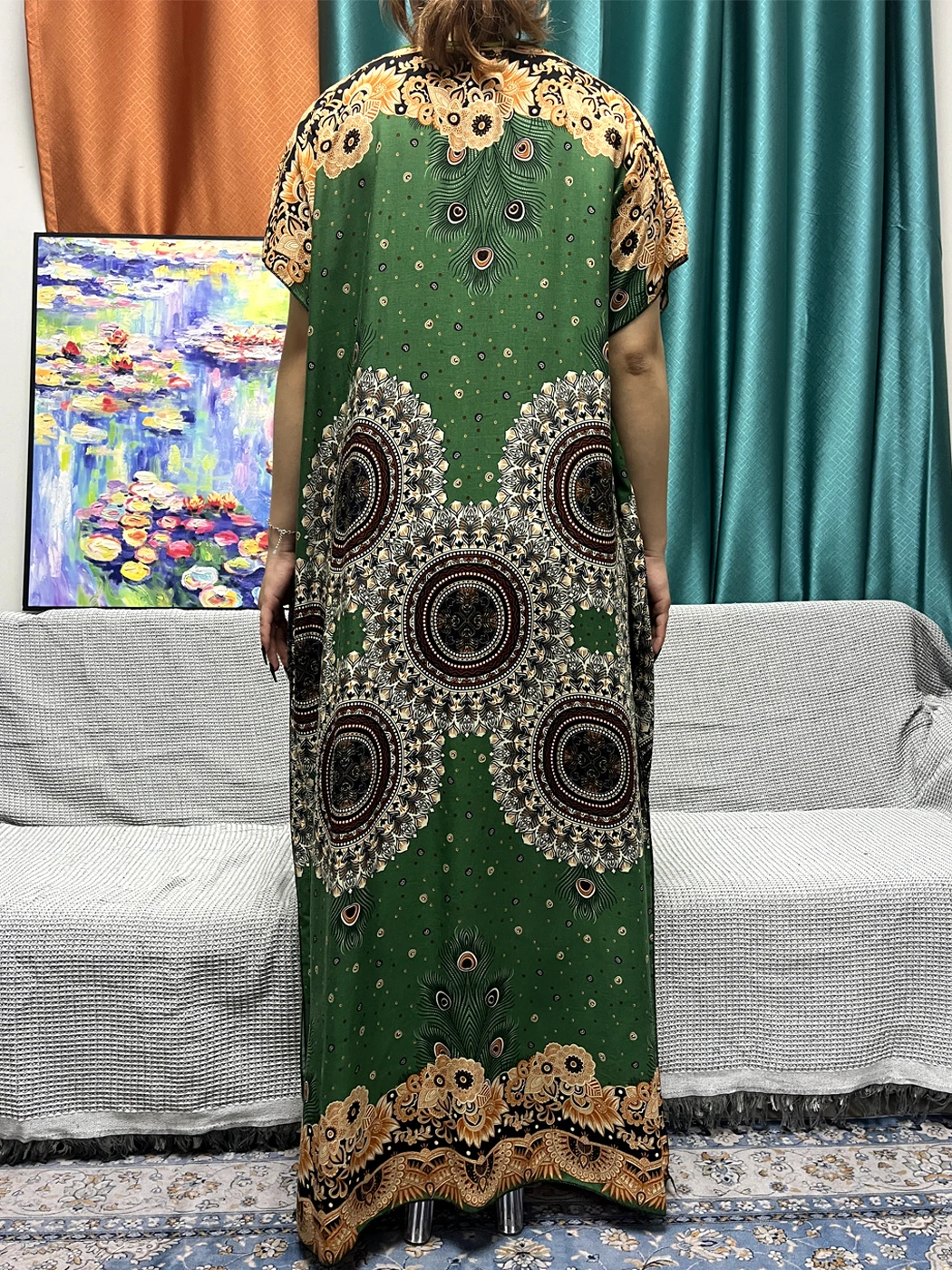 Muslim Cotton Abayas For Women 2024 New Summer Floral Loose Femme Robe African Islam Nigeria Dresses With 160x80cm Shawl Scarf