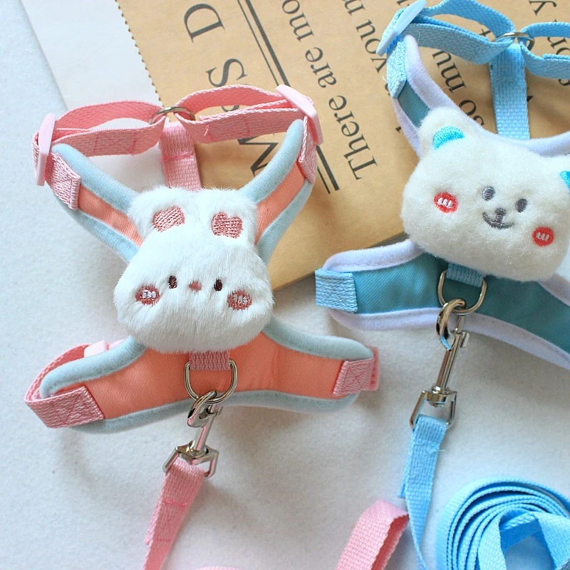 Cute Bear Dog & Cat Leash Set Nylon - PeticaDeals