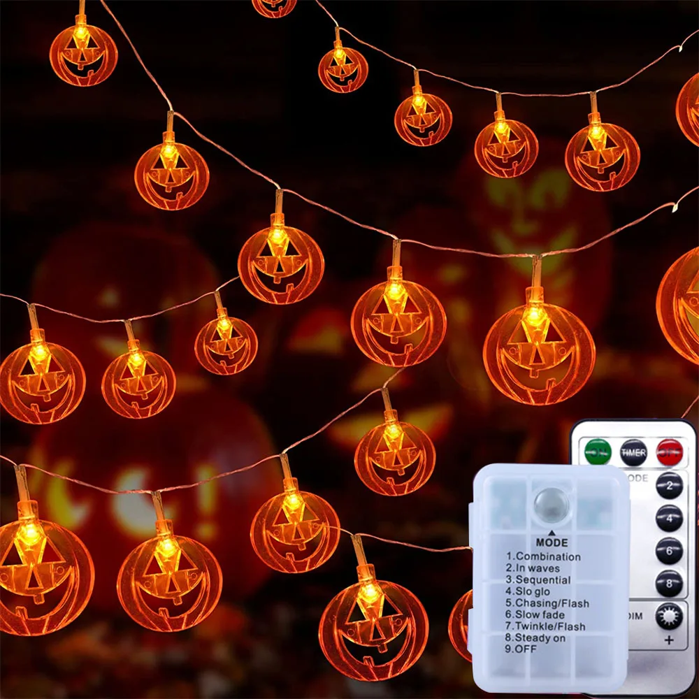Гирлянда в виде тыквы на Хэллоуин