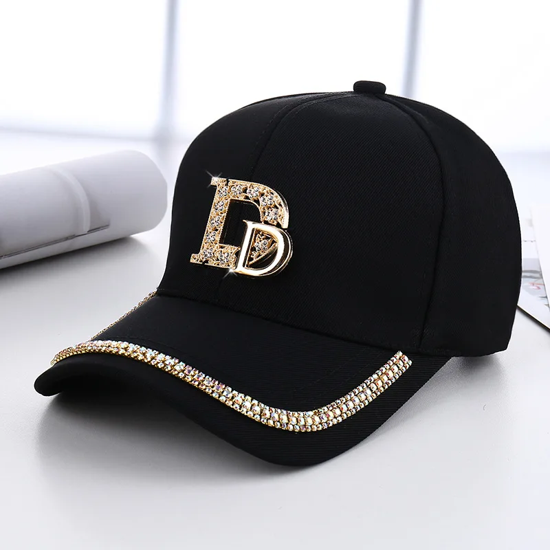CNTANG 2024 패션 다이아몬드 D 편지 야구 모자 여성용 Snapback 여름 야외 태양 보호 모자 가을 캐주얼 여성용 모자