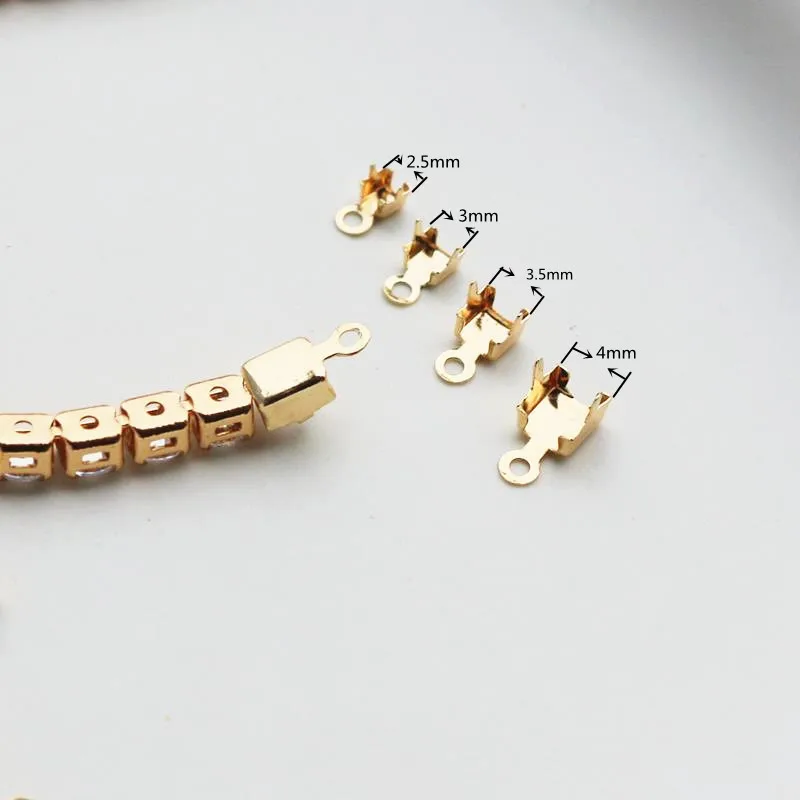 50 Stück Edelstahl Crimp End Bead Caps Verschluss Armband Halskette Strass Kette Crimp Anschlüsse DIY Anhänger Schmuckherstellung – Detail 1