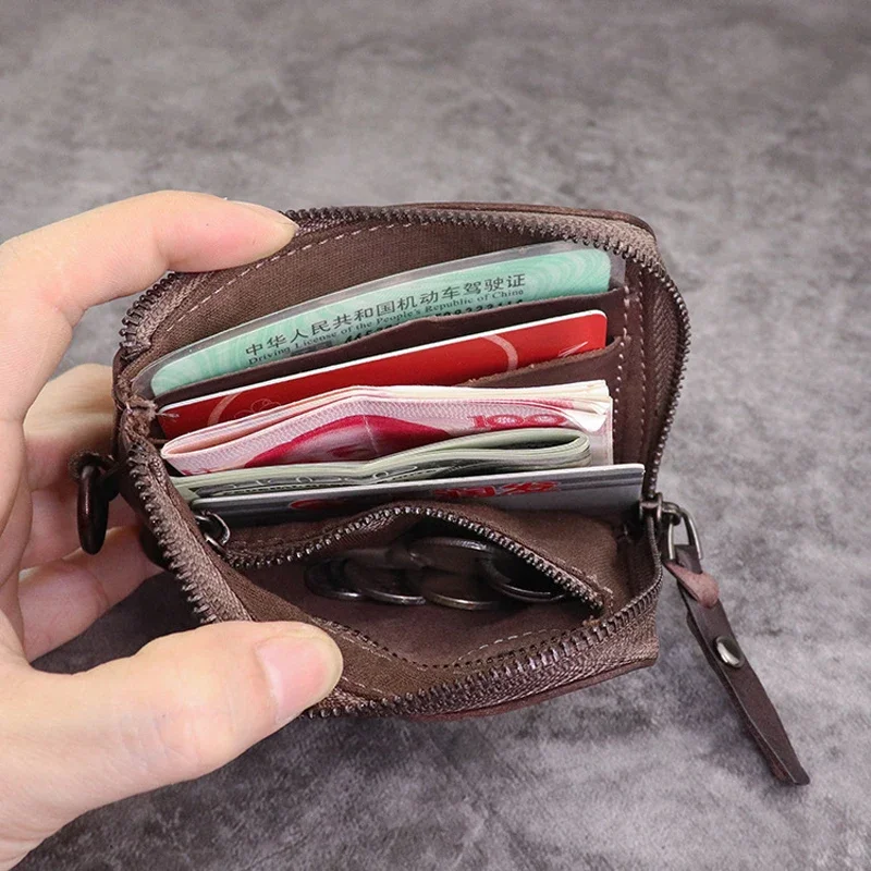 Coin Purse Men Mini Wallet Leather Change Pouch Keys Card Storage Bag Card Holder,coin purse,card wallet,coin wallet,change bag