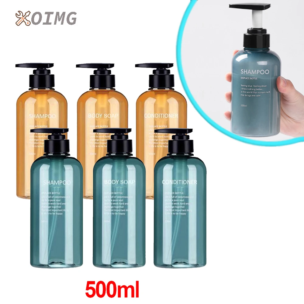 Soap Dispenser Refillable Bottle Soap Dispenser Bottle Refillable Plastic Bottles 500ML Soap Dispenser Bottle Set Bathroom Liquid Refillable Shampoo Shower Gel Bottle Lotion Press Empty Container