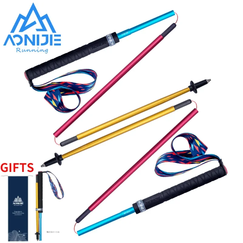 2 pezzi AONIJIE E4201 pieghevole leggero pieghevole Quick Lock Trekking Pole escursionismo Pole Trail Running Walking Stick fibra di carbonio