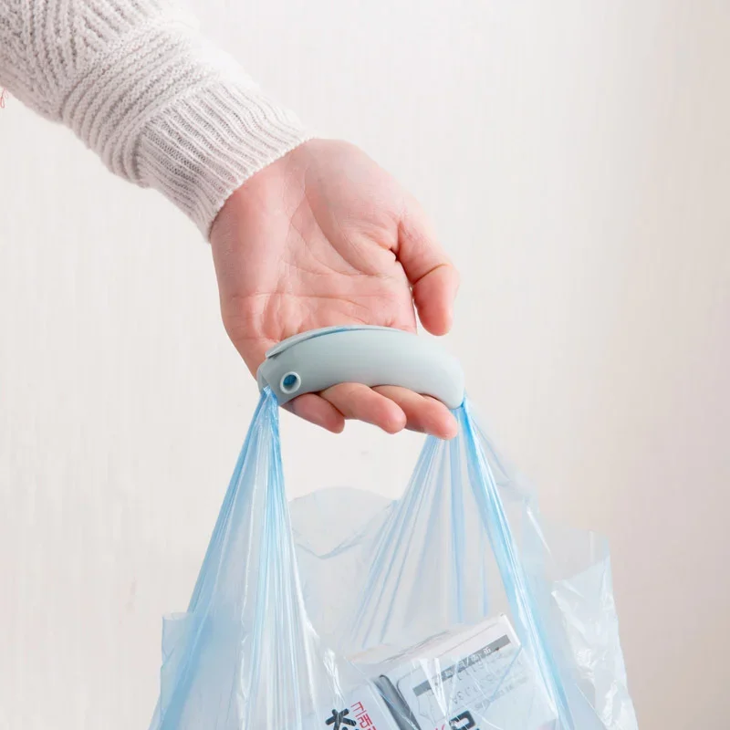 Candy Color Silicone Carrying Handle Shopping Finger Protector Heavy Object Labor-saving with Keyring Shopping Accessory