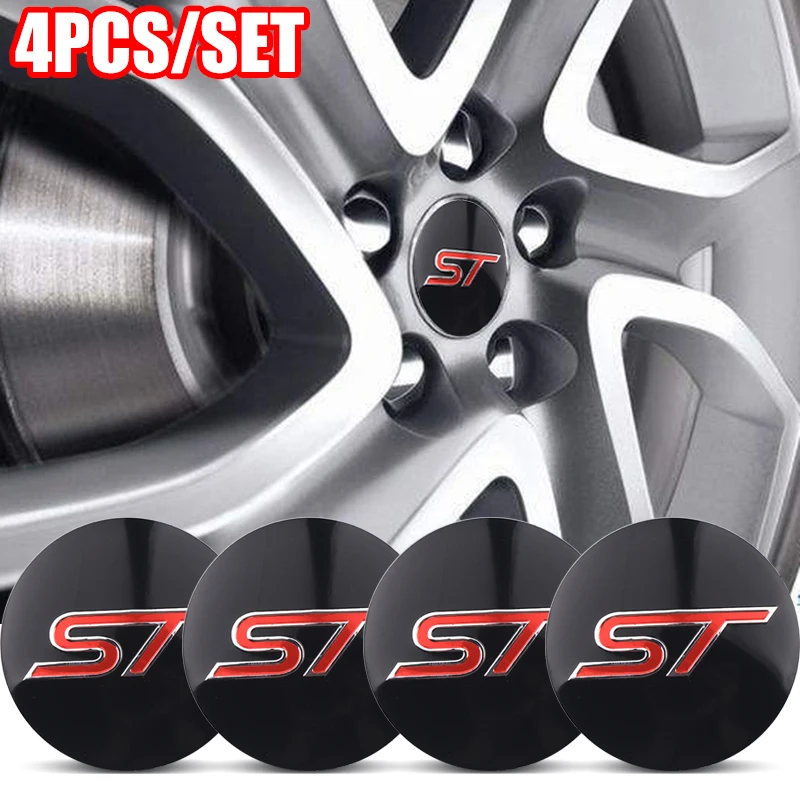 Car Wheel Center Hub Cap Sticker Mustang Emblem Per Ford Focus 1 2 3 Kuga Fusion Mondeo Fiesta Shelby Range St Racing Foose Edge