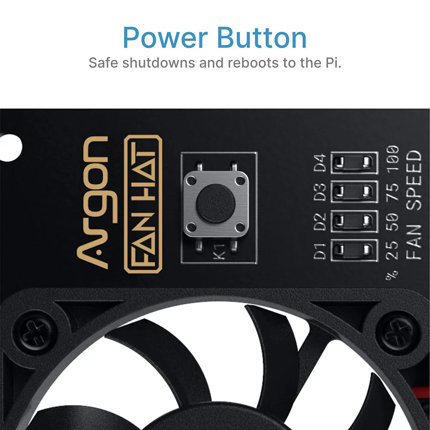 Ventilador de Argon para Raspberry pi com Botão Liga Desliga Pwn Software Ventilador de 40 mm para pi 4b 3b Mais 3b Compatível com Poli Mais Neo - Imagem 5