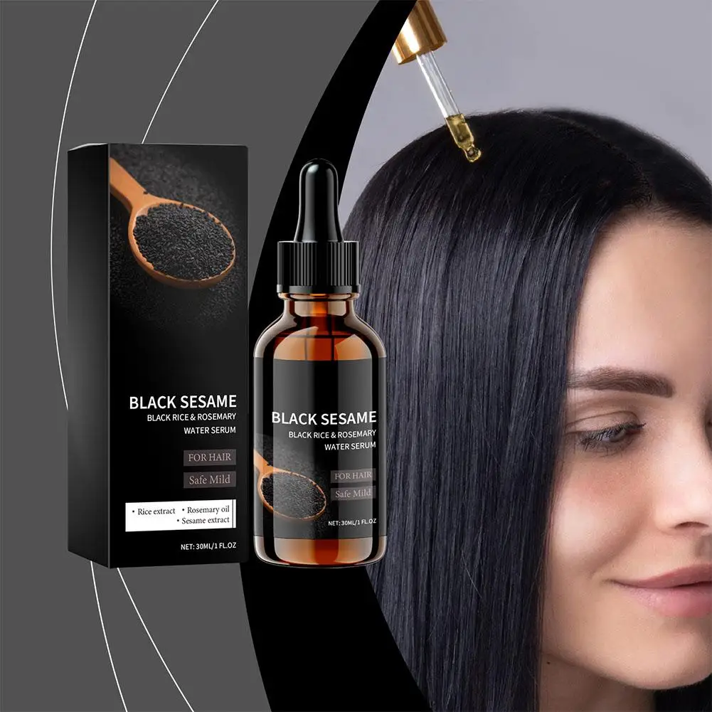 Black Sesame Hair Strengthening Oil Biotin Essential Oils Nourishing Treatment Split Ends Dry All Types Hair Care 30ml hair oil