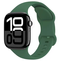 Premium Soft Silicone Watch Band - Elegant and Comfortable Replacement Strap for 38mm 40mm 41mm (Dark green)