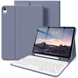 Universal Bluetooth Detachable Keyboard Case with Cover - Korean (PURPLE)