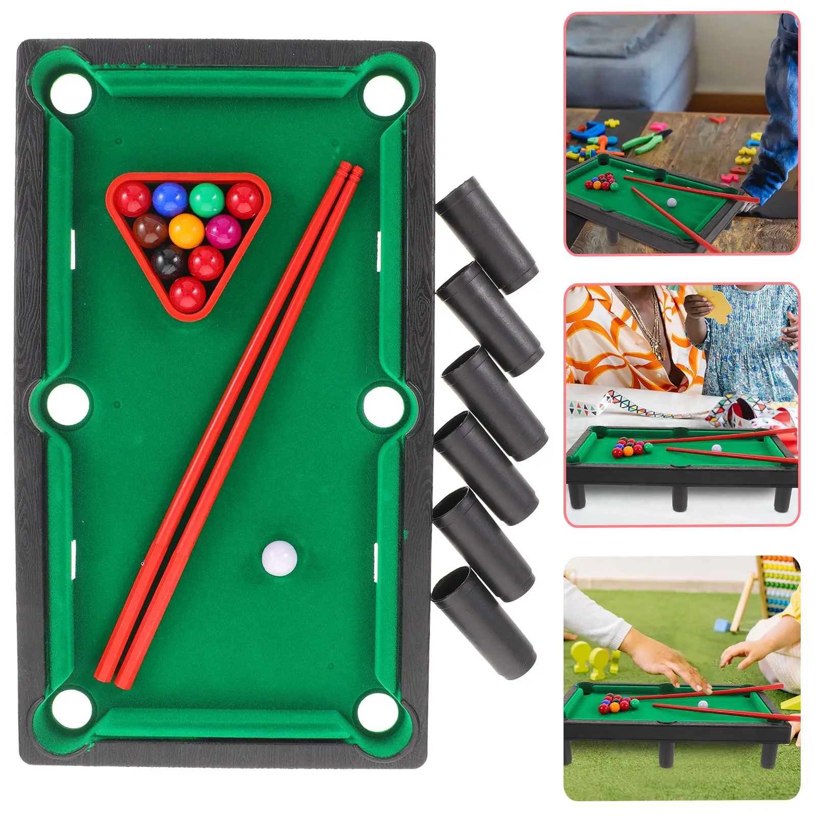 Mini Pool Table Prop Children Billiard Toy Desktop Adults Kids Tabletop Miniature Pool Table Game Puzzle Toy Building Blocks