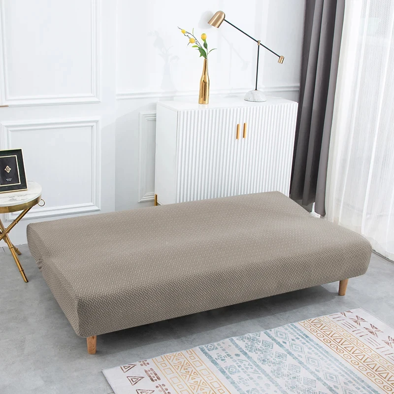 Jacquard Elastic Armless Sofa Bed Cover Adjustable Stretch Sofa Folding Bed Covers Slipcovers Protector Bench Futon Cover 3 Size 3