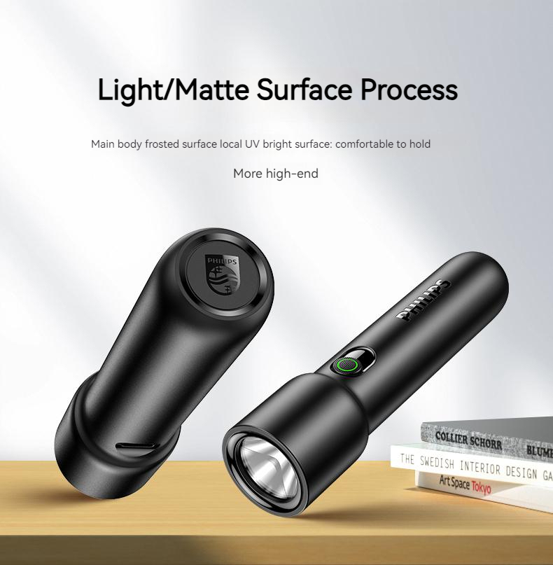 Philips 2025 NEW  2-PCS EDC Portable Flashlight Rechargeable LED Flashlights for Defensa Personal Self Defense Camping Hiking