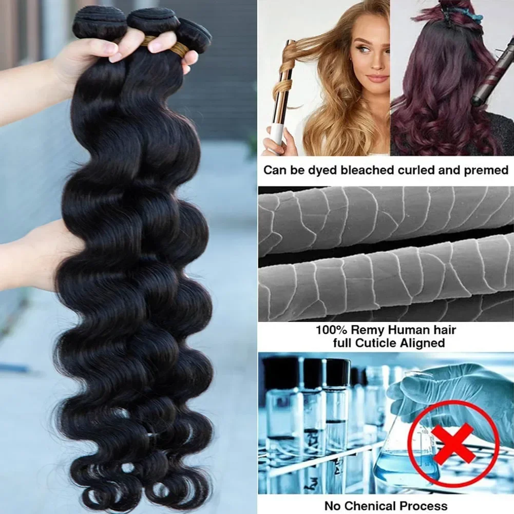 Brazilian Hair Weave Bundles Loose Body Wave 1 3 4 Bundles Raw Remy Human Hair Virgin Extensions Tissage 30 Inch human hair bundles