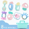 6-14Pcs Baby Rattle 0-12 Months Newborn Soft Bell Teethers Hand Shaking Crib Mobile Ring Educational Toy For Children Set Gifts 4