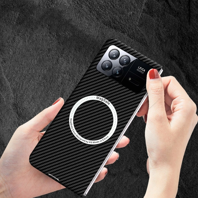 Magnetic Case For Xiaomi Mix Fold 3 Case Matte Hard PC Carbon Fiber Magsafe Wireless Charge Phone Cover For Mi Fold3 Bumper