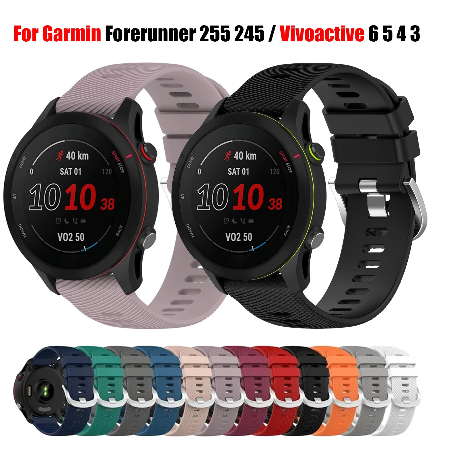 Versatile Silicone Watch Strap - Multiple Size Options