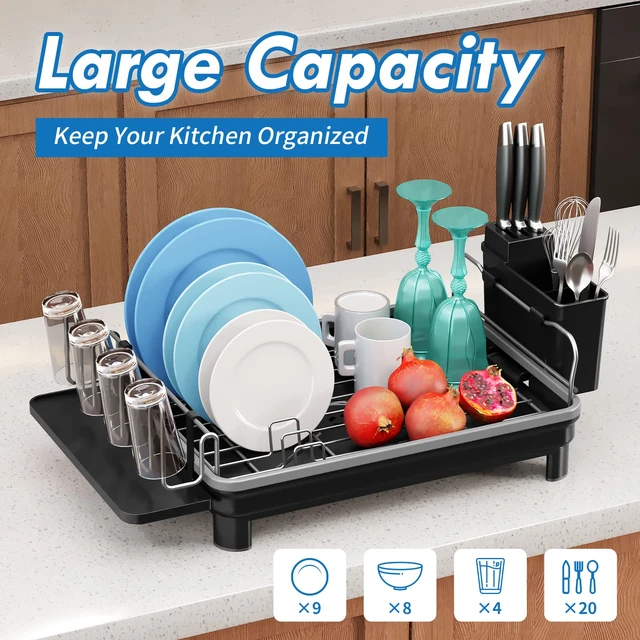 Drain Rack Kitchen Silicone Dish Drainer Tray Large Sink Drying Rack  Worktop Organizer Drying Rack for Kitchen Dishes Tableware - AliExpress