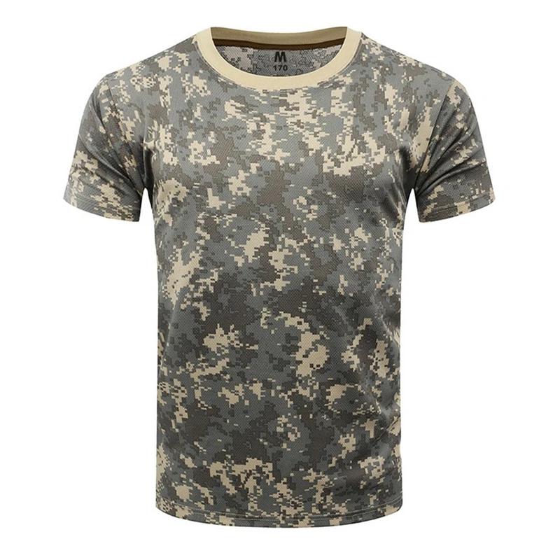 Sport T Shirt Men Tactical T-shirt Summer Camouflage Quick Dry Short Sleeve O Neck T Shirt