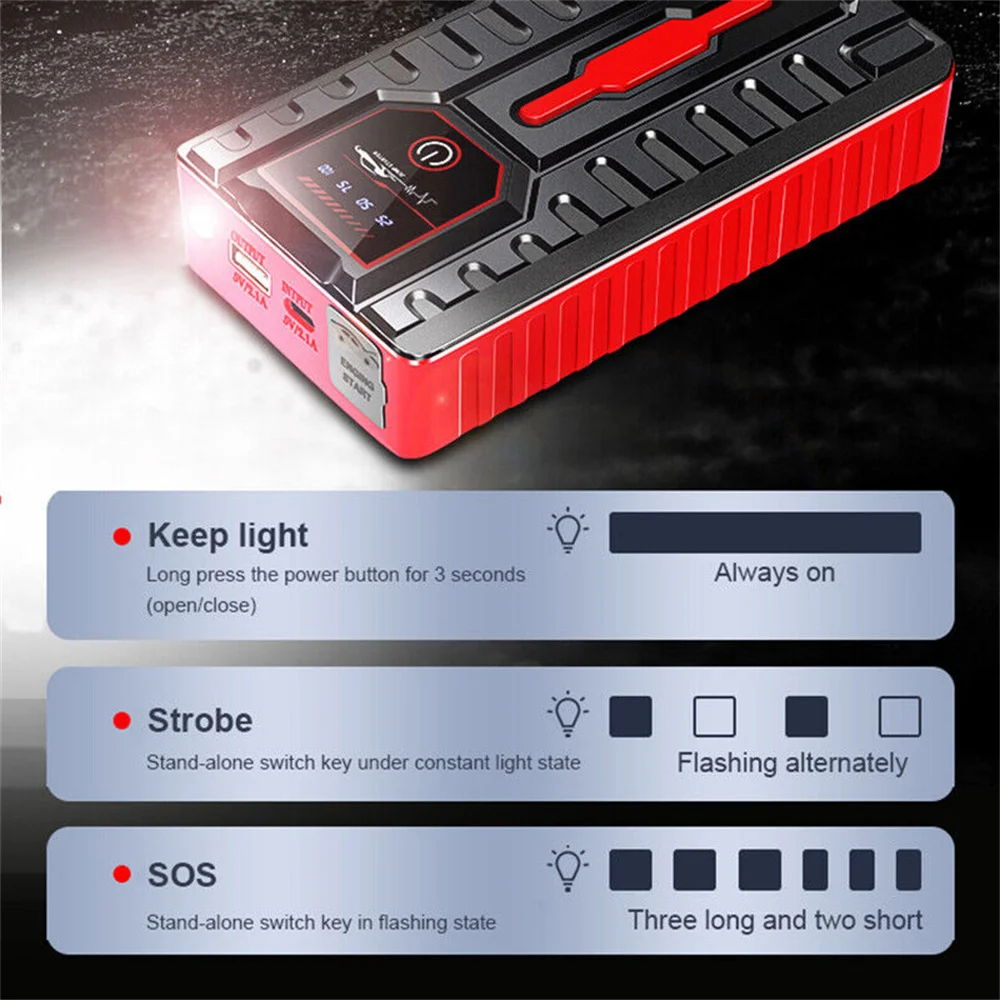 49800mAh Car Jump Starter Power Bank 12V Car Booster Charger Starting Device Portable Petrol Diesel Battery of jump Start