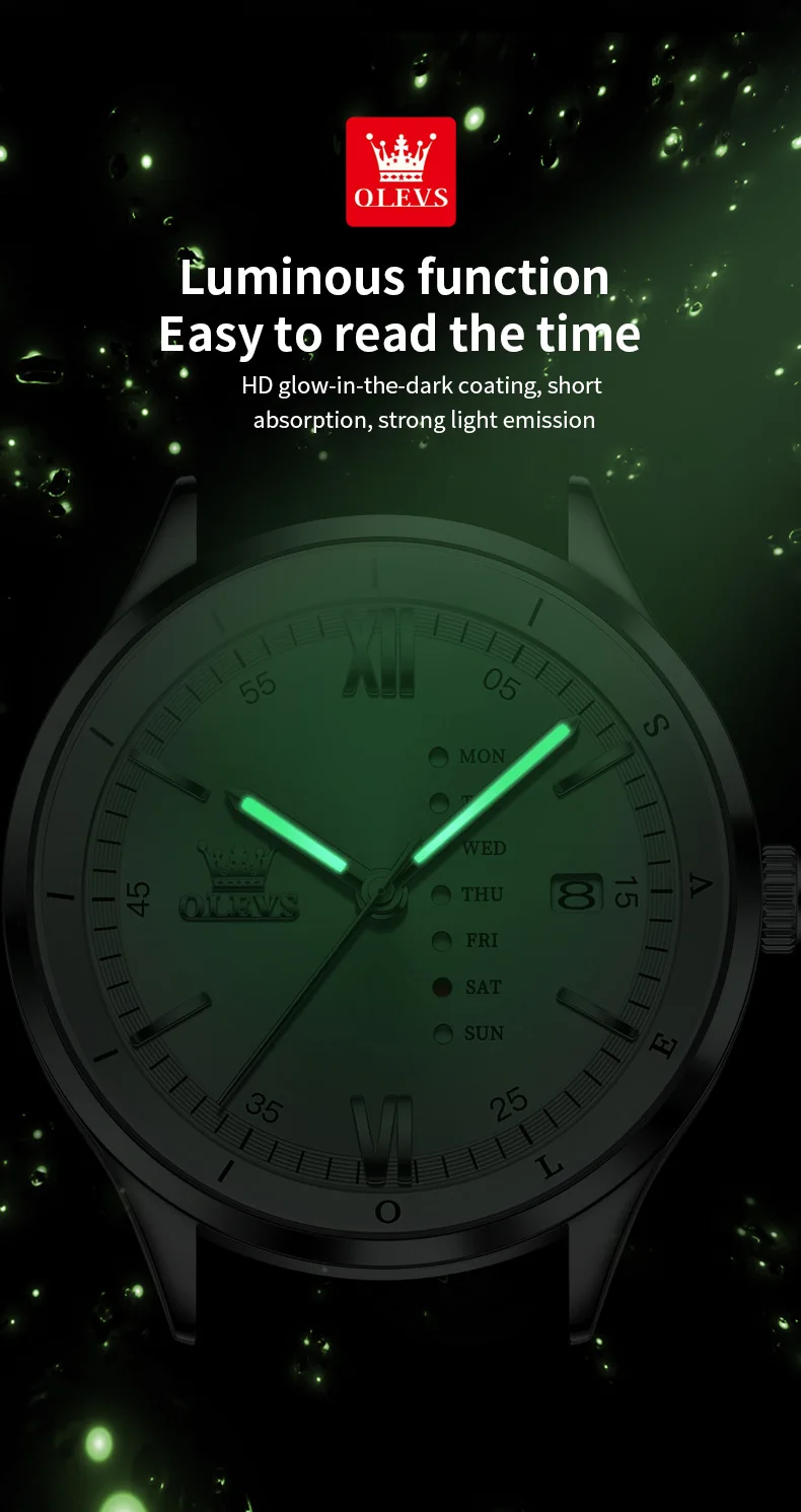 OLEVS 2931 Men Watch Fashion Simple Leather Waterproof Luminous Calendar Chronograph Luxury Brand Sports Quartz Men Watch Reloj