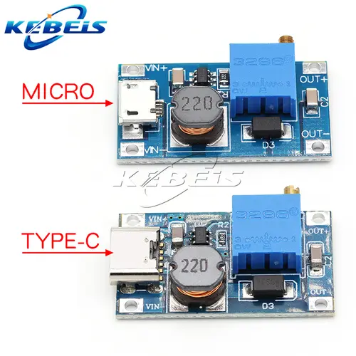 MT3608 DC-DC Adjustable Boost Module 2A Boost Plate Step Up Module TYPE-C MICRO USB 2V-24V to 5V 9V 12V 28V - Image 5