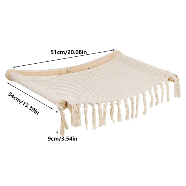 Cat Hammock Wall Mounted Shelf Qiang's Tassel Cat Hammock Cat Furniture for Sleeping, Playing, Climbing and Resting 5