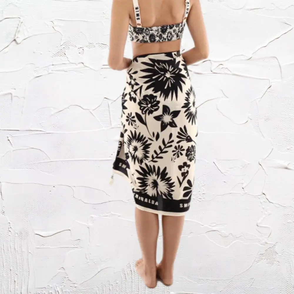 Leaves Printed Brazilian Bikini Set High Waist Bottom Swimwear Retro Seaside Summer Beach Two Piece Swimwear Coverups 2024