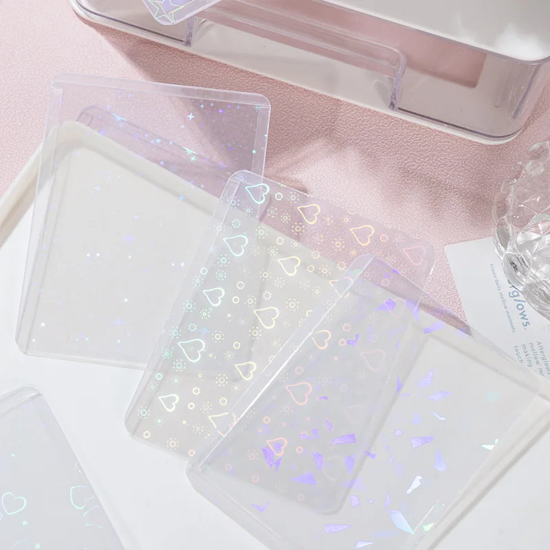 Card Protector B8 Hard Cover Star Heart Sleeves For Holo Postcards Top Load Films Photocard Game Cards 10pcs/Pack