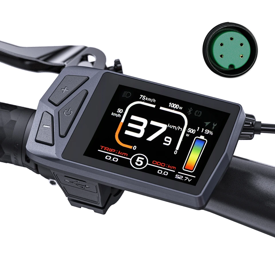 Display Bici Elettrica 36V 48V | Pannello Controllo LED Con Connettore 5 Pin