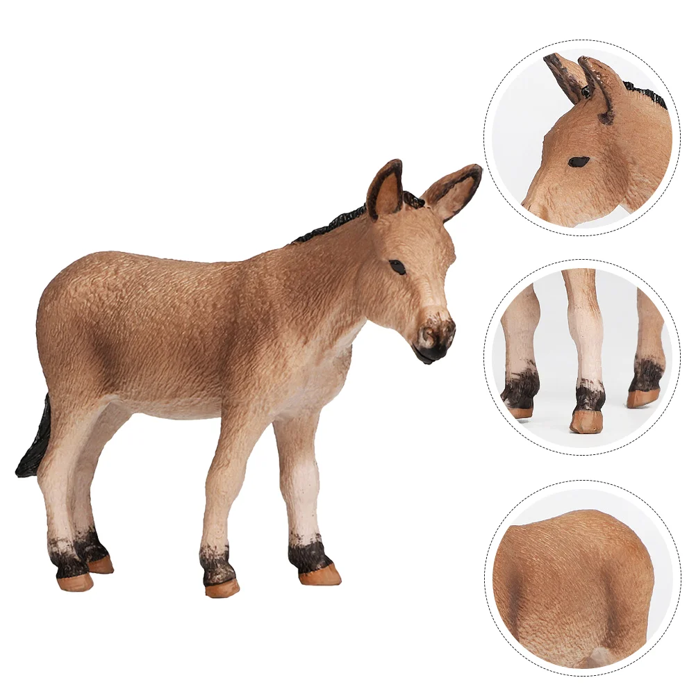 

Simulated Donkey Figurines Farm Animals Model Desktop Standing Models Plastic Figure Statue