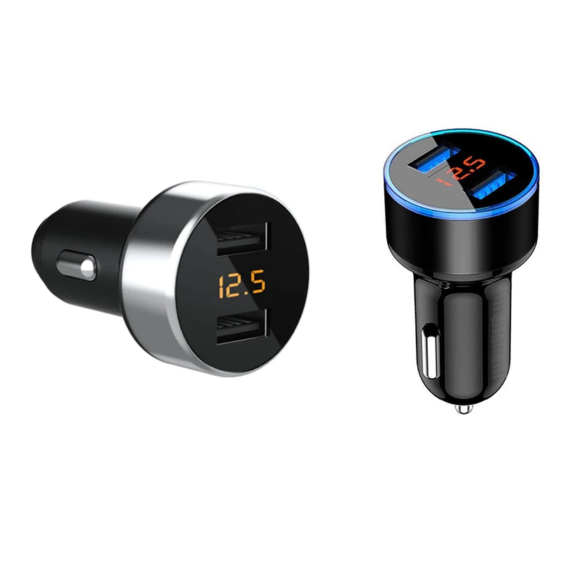 

3.1A Dual USB Car Charger 2 Port LCD Display 12-24V Fast Quick Charging Auto Power Adapter With LED Light