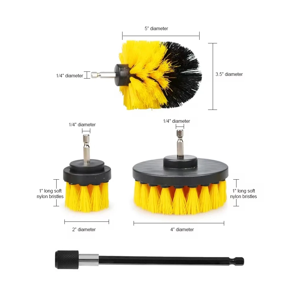 Electric Scrubber Brush Kit - 3 Piece Set