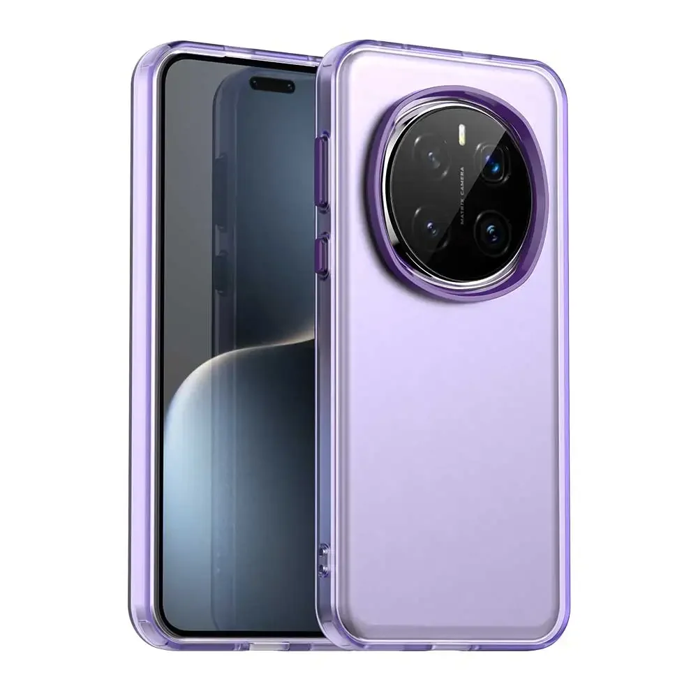Luxury Shockproof Candy Silicone Phone Case with Translucent Back Cover