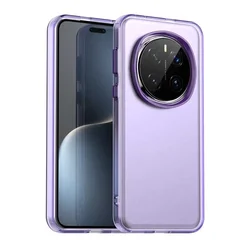 Luxury Shockproof Candy Silicone Phone Case with Translucent Back Cover - Magic 7 (Purple)