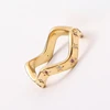 High End PVD Non Tarnish Red Clear Color Zircon Wave-shaped Ring Stainless Steel Ring for Women 4