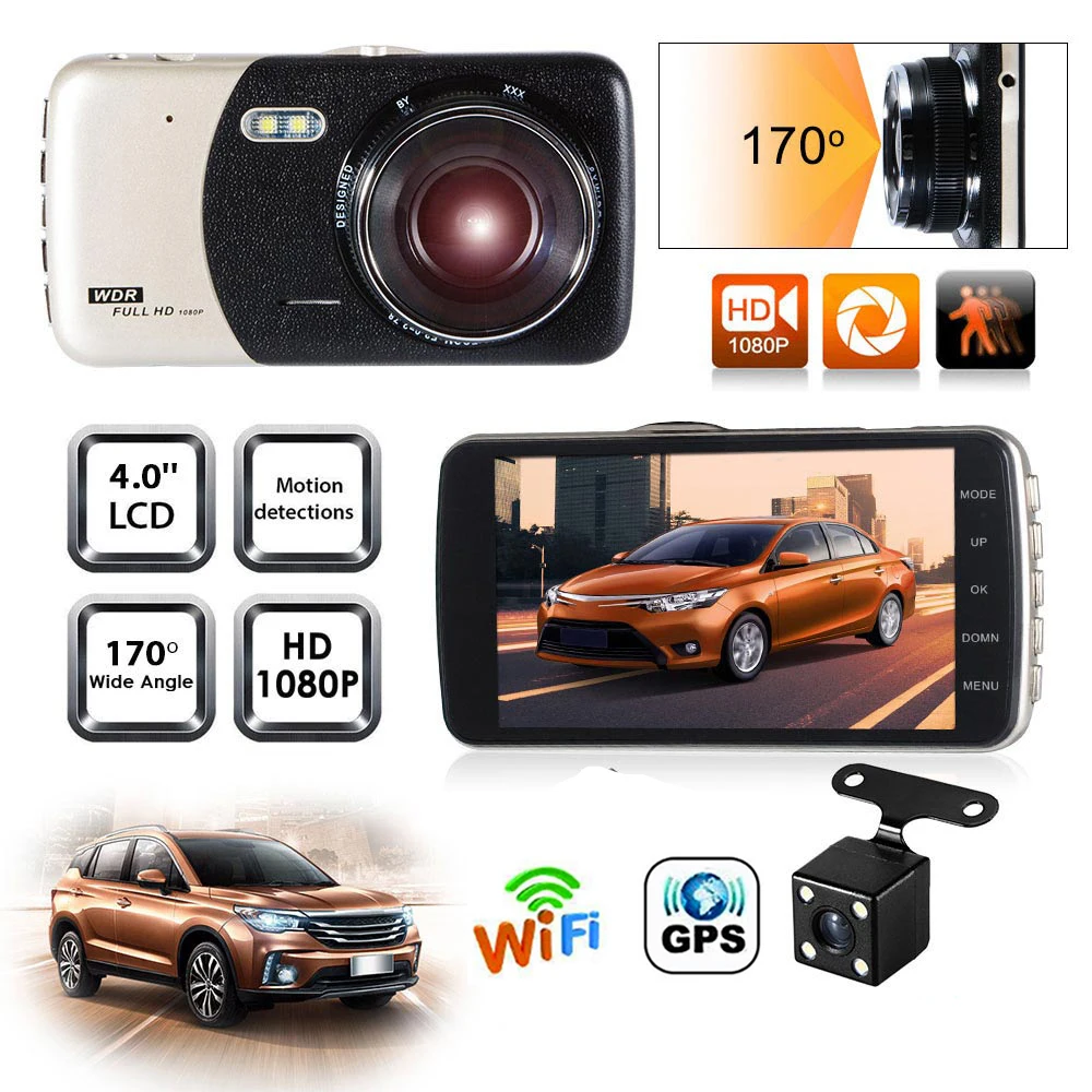 

Car DVR WiFi Full HD 1080P Dash Cam Rear View Vehicle Camera Video Recorder Night Vision Auto DVRs Dashcam GPS Car Accessories