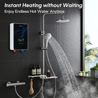Chauffe-eau électrique instantané douche salle de bain à la demande eau chaude 220-240V 6001W LED affichage numérique température automatique 4