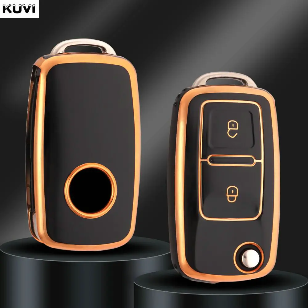 2 3 버튼 TPU 자동차 키 케이스 커버 쉘 Fob For VW 폭스 바겐 MK4 Bora Golf 4 5 6 Jetta Passat Polo Bora Touran Skoda Seat
