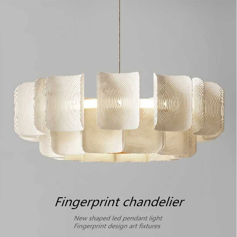 

New Design LED Chandeliers Light Fingerprint Hanglamp Luxury Living Room Bedroom Villa Hotel Foyer Lustre Acrylic Pendant Lights