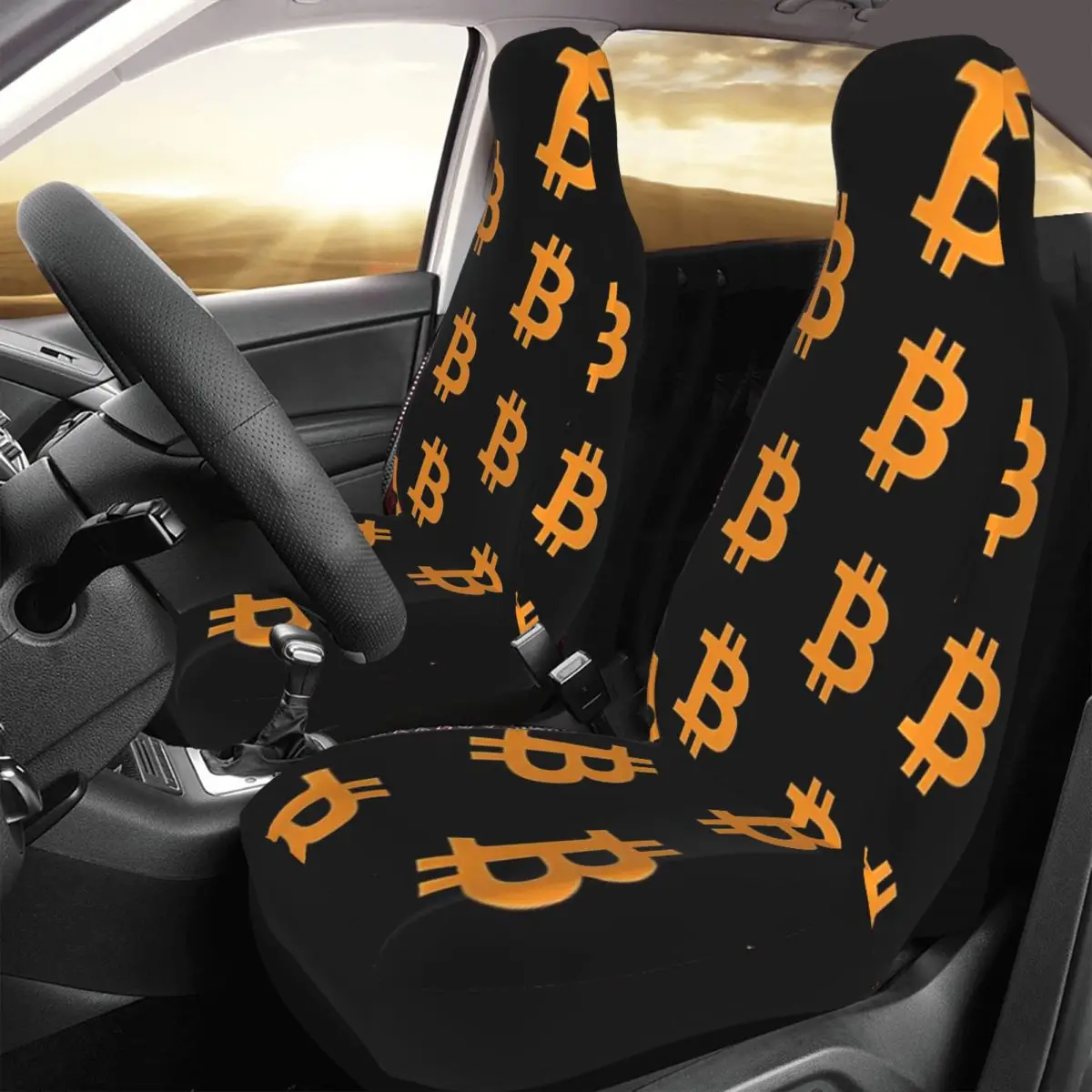 

Bitcoin Cryptocurrency - Bitcoin BTC Car Seat Cover Custom Printing Universal Front Protector Accessories Cushion Set