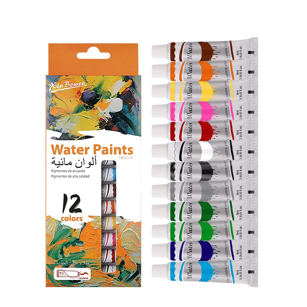 12 Color Watercolor Paint Set 9ml Tubes Professional Artist Painting Supplies Vibrant Watercolors for Drawing Coloring Sketching 1