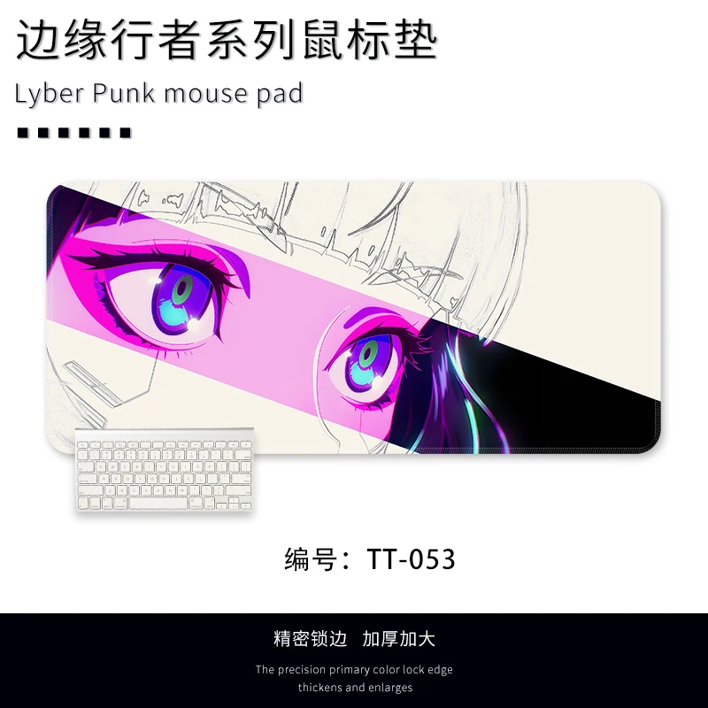 Cyberpunk Cute Mouse Pad para Jogos Desk Mat Desktop Anime Keyboard Large Mousepad Desktop Cartoon Rebecca Acessórios para Notebook - Imagem 6