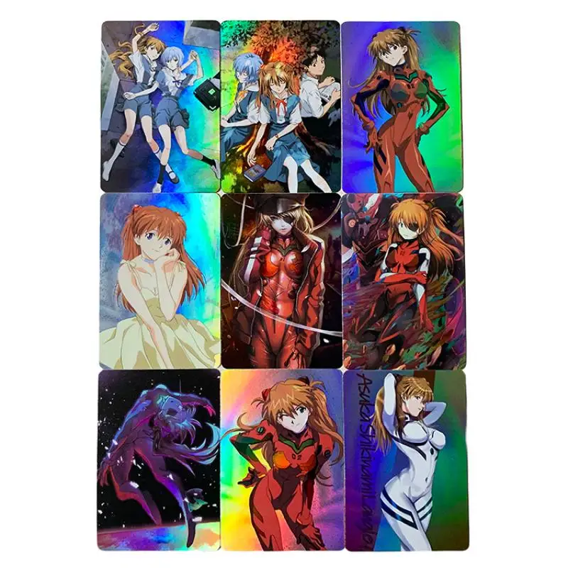 

9Pcs/Set Japan Anime EVA Asuka Langley Soryu Kawaii Card DIY Hobby Collectibles Game Anime Flash Sexy Cards Gift Toys
