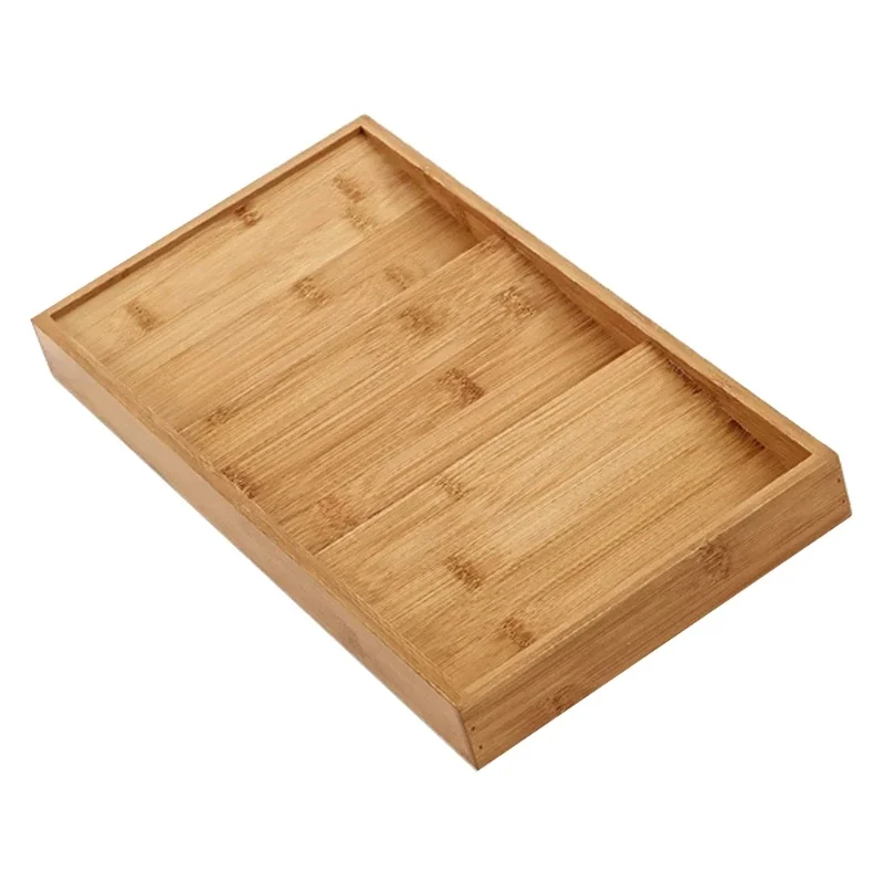 Multi Functional Bamboo Jars Storage Box Drawer Shelf  3-Tier Wood Seasoning Drawer Tray Spice Bottle Storage Display Rack