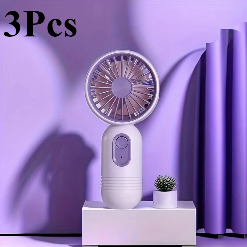 Portable Mini USB Rechargeable Fan with 3-Speed Settings - Ideal for Home, Office, and Outdoor Adventures